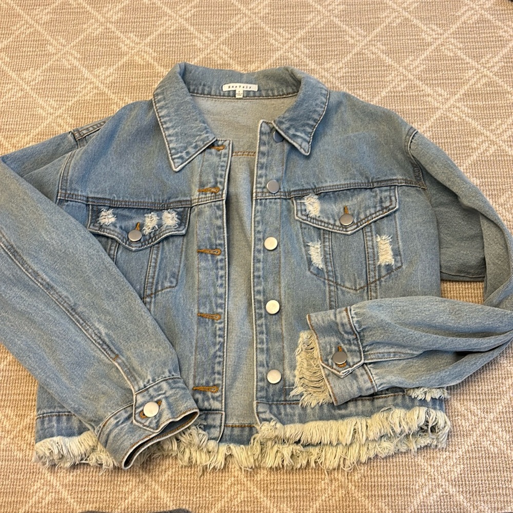 adorable jean jacket size small